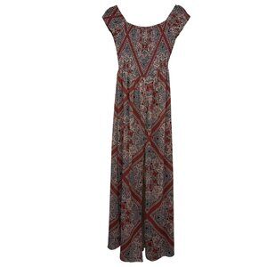 Womens Tularosa Henderson Whimsical  Maxi Front‎ Slit Dress Size Small bohemian